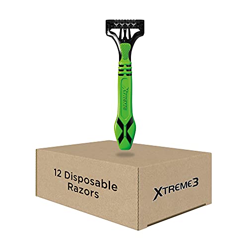 Schick Xtreme 3 Senstive Skin Disposable Razors for Men With New Heavyweight Handle,4 count (Pack of 3)