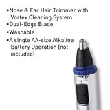 Panasonic ER-GN30-K Nose, Ear n Facial Hair Trimmer Wet/Dry with Vortex Cleaning System, Black