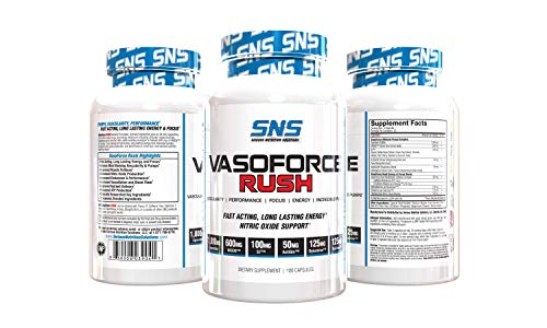 Serious Nutrition Solutions VasoForce Rush Fast Acting, Long Lasting Energy and Focus - 100 caps