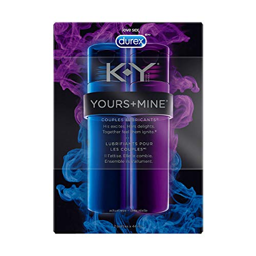 Couples Lubricant, K-Y Yours and Mine Lube for Him and Her, Couples Personal Lubricant and Intimate Gel, 2 Count, 1.5 Fl Oz