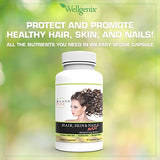 Wellgenix Purvana Max Hair, Skin, and Nails Vitamin Capsules, Double Strength Biotin 5000 MCG, Fo-Ti Root, VIT A & B, Folic Acid, Grape Seed Extract - Herbal Supplement (90 CT)